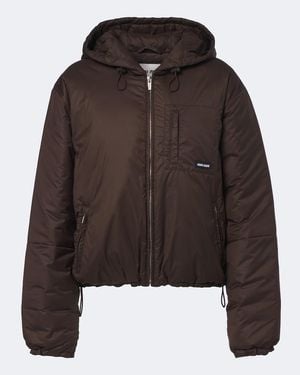 Miu Miu Hooded Puffer Jacket - Brown