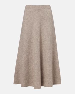 Jardin Des Orangers Wool And Cashmere Midi Skirt - Brown