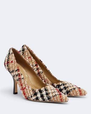 Burberry Pumps Check Aus Boucle - Braun