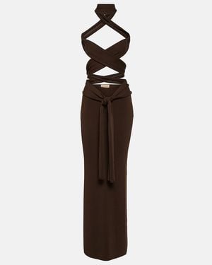 AYA MUSE Sinu Cutout Halterneck Maxi Dress - Brown