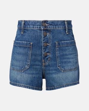 Nili Lotan Harley High-Rise Denim Shorts - Blue