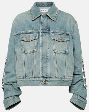 Loewe Verzierte Jeansjacke - Blau