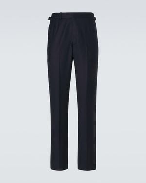 dunhill Wool Slim Pants - Blue