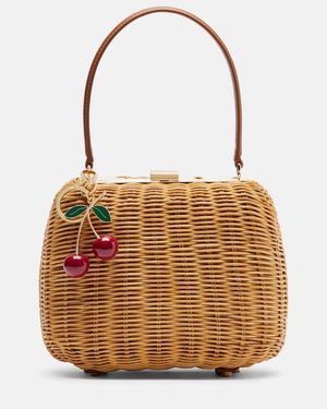 Self-Portrait Sac Mini En Rotin - Marron
