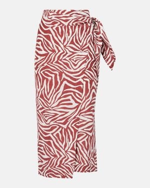 Brunello Cucinelli Printed Cotton And Silk Wrap Skirt - Red