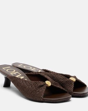 Loewe Paula's Ibiza Pebble Soft Mules - Brown