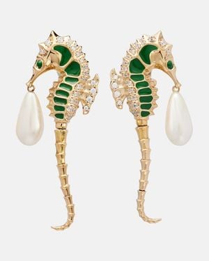 Gucci Clip-Ohrringe Mit Kristallen - Grün