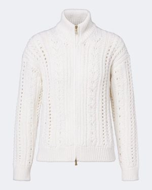 Eleventy Wool Zip-Up Cardigan - White