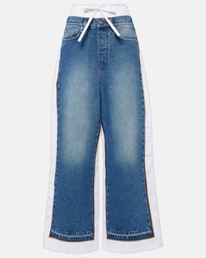 Jean Paul Gaultier Panelled Mid-Rise Wide-Leg Jeans - Blue