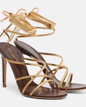 Gianvito Rossi Metallic Leather Sandals
