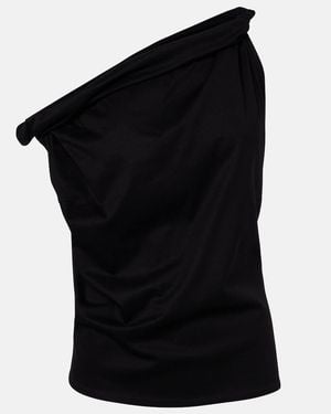 Rohe One-Shoulder Cotton-Blend Top - Black