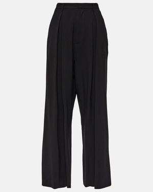 GIUSEPPE DI MORABITO Wool-Blend Wide-Leg Trousers - Black