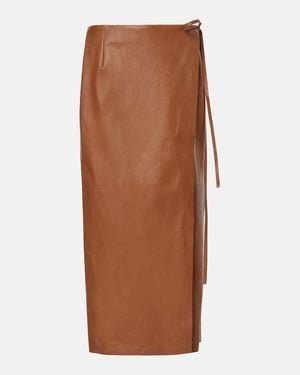 The Row Bert Leather Midi Skirt - Black