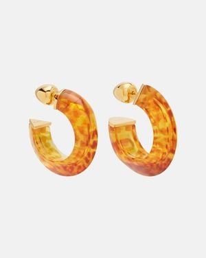 Alaïa Edge Leopard-Print Hoop Earrings - Orange