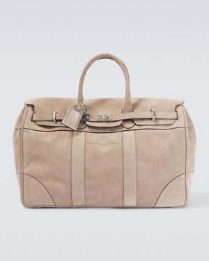 Brunello Cucinelli Weekender Aus Veloursleder - Natur