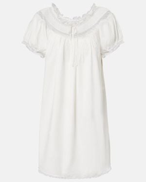 Doen Vestido Corto Daphne De Popelin De Algodon - Blanco
