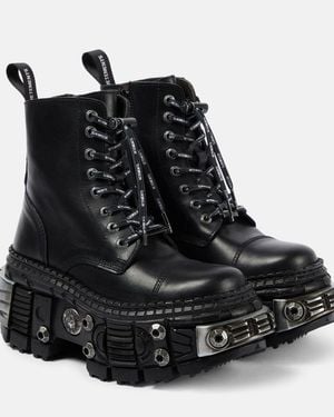 Vetements Botas Destroyer de piel - Negro