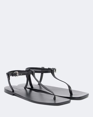 A.Emery Clara Leather Thong Sandals - White