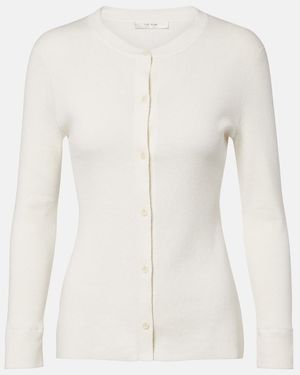 The Row Okino Cotton And Silk Cardigan - White