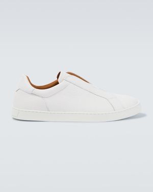 Magnanni Casaro Slip Leather Slip-On Trainers - White