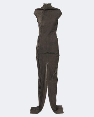 Rick Owens Drkshdw Sl Etna Denim Maxi Dress - Grey