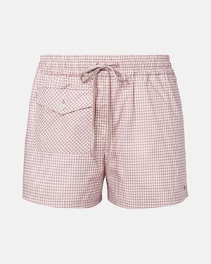Valentino Shorts De Algodon A Cuadros Vichy Con Vlogo - Rosa