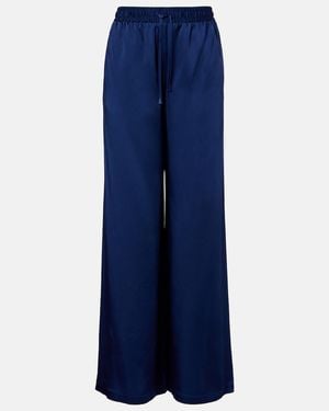 Stella McCartney Satin Wide-Leg Trousers - Blue