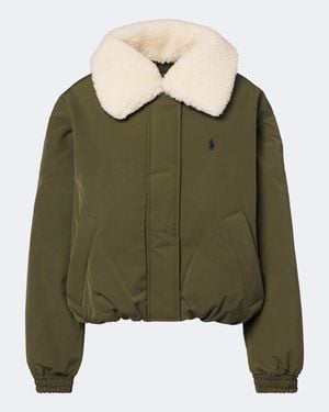 Polo Ralph Lauren Teddy-Trimmed Technical Down Jacket - Green