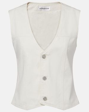 Victoria Beckham Denim Vest - White