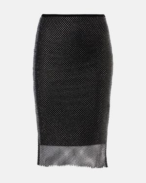Sportmax Zinnia Embellished Tulle Midi Skirt - Black
