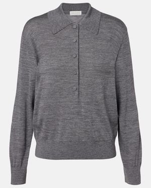 Dries Van Noten Polopullover Aus Wolle - Grau