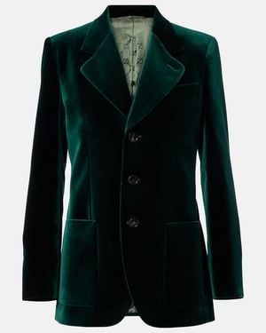 Gucci Cotton Velvet Blazer - Green