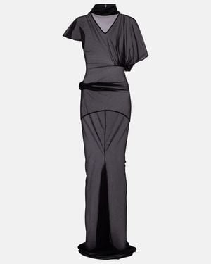 Rick Owens Lilith Sheer Organza Jersey Gown - Black