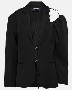 Jacquemus La Veste Galliga Linen-blend Blazer - Black