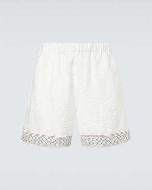 Commas Bermuda-Shorts Mit Haekelstrick - Weiß