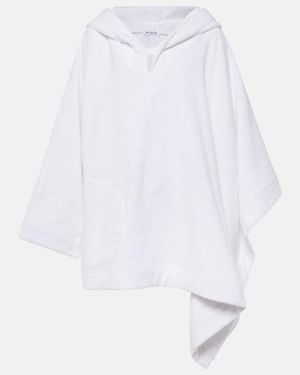 Alaïa Cropped Cotton Terry Hoodie - White