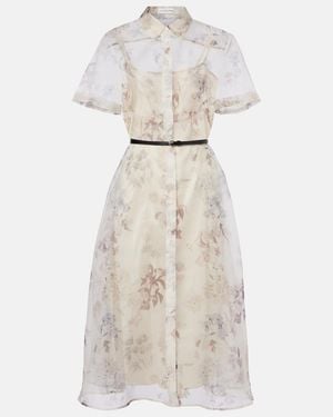 Altuzarra Kiera Floral Silk Midi Dress - Natural