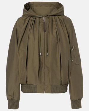 Loewe Gathered Cotton-Blend Jacket - Green