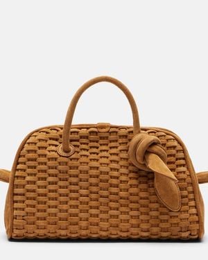 Jacquemus Turismo Small Woven Suede Bowling Bag - Brown