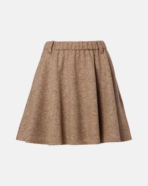 Brunello Cucinelli Monili Wool-Blend Miniskirt - Brown