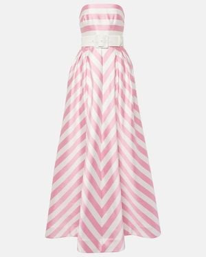 Rebecca Vallance Jocelyn Striped Satin Gown - Pink