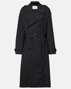 Frankie Shop Bleecker Plaid Trench Coat - Black