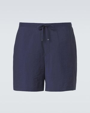 Loewe Paula's Ibiza Cotton-Blend Poplin Shorts - Blue
