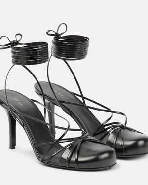 The Row Joan Leather Sandals - Black