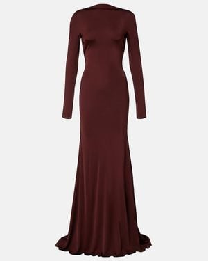 David Koma Gathered Jersey Gown - Purple