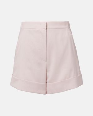 Max Mara Celebre Wool-Blend Shorts - Pink