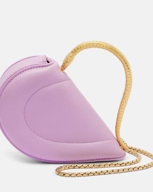 BVLGARI Serpenti Cuoricino Leather Top-Handle Bag - Purple