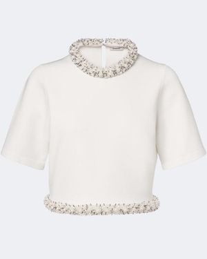 Jonathan Simkhai Ozelle Embellished Crop Top - White