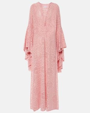 Alexandra Miro Bella Lace Metallic Knit Kaftan - Pink