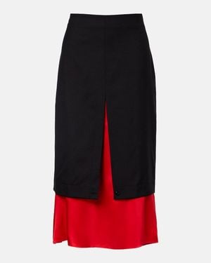 Rohe Layered Wool Midi Skirt
